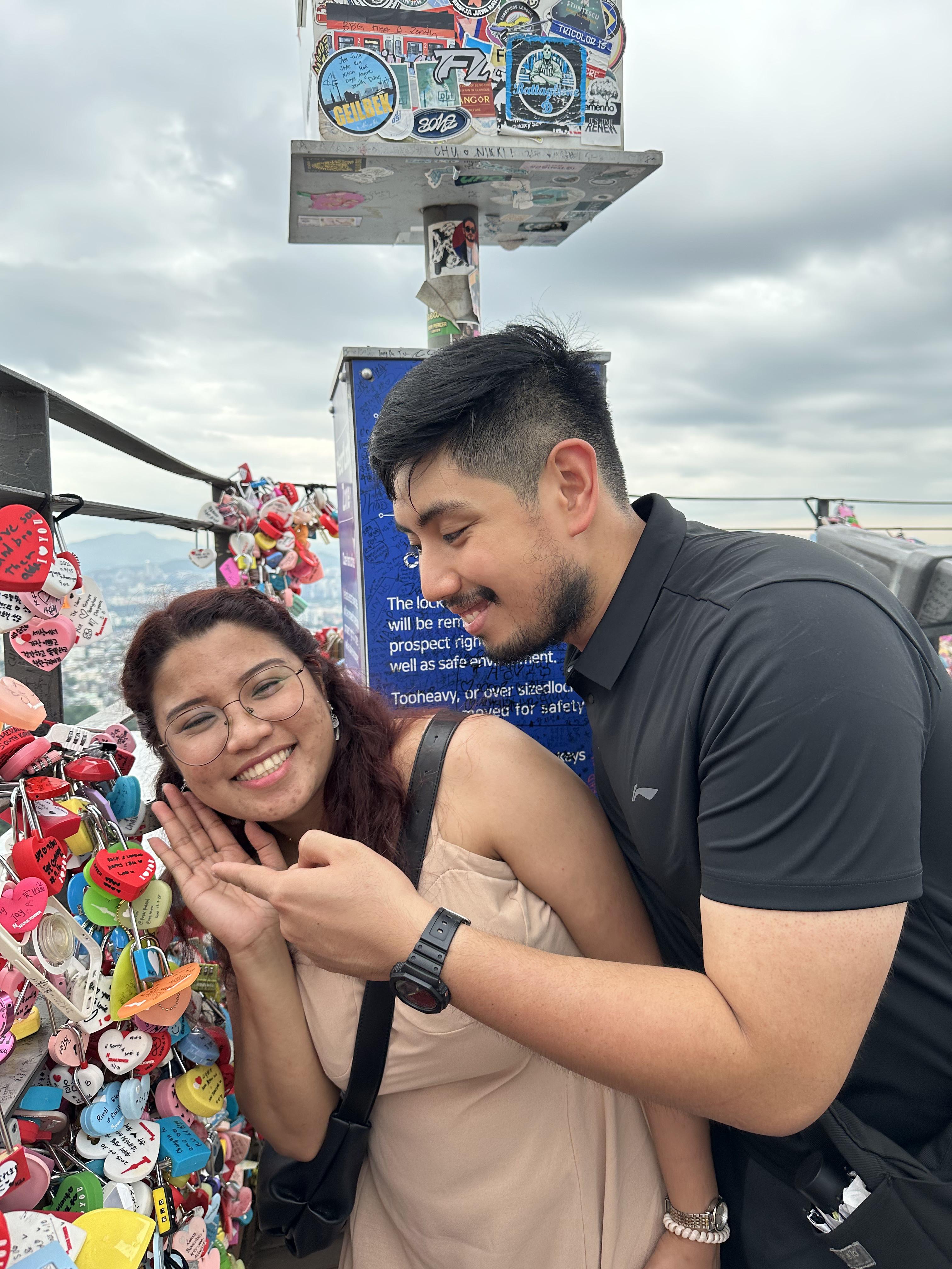 Love locks at N Seoul Tower
