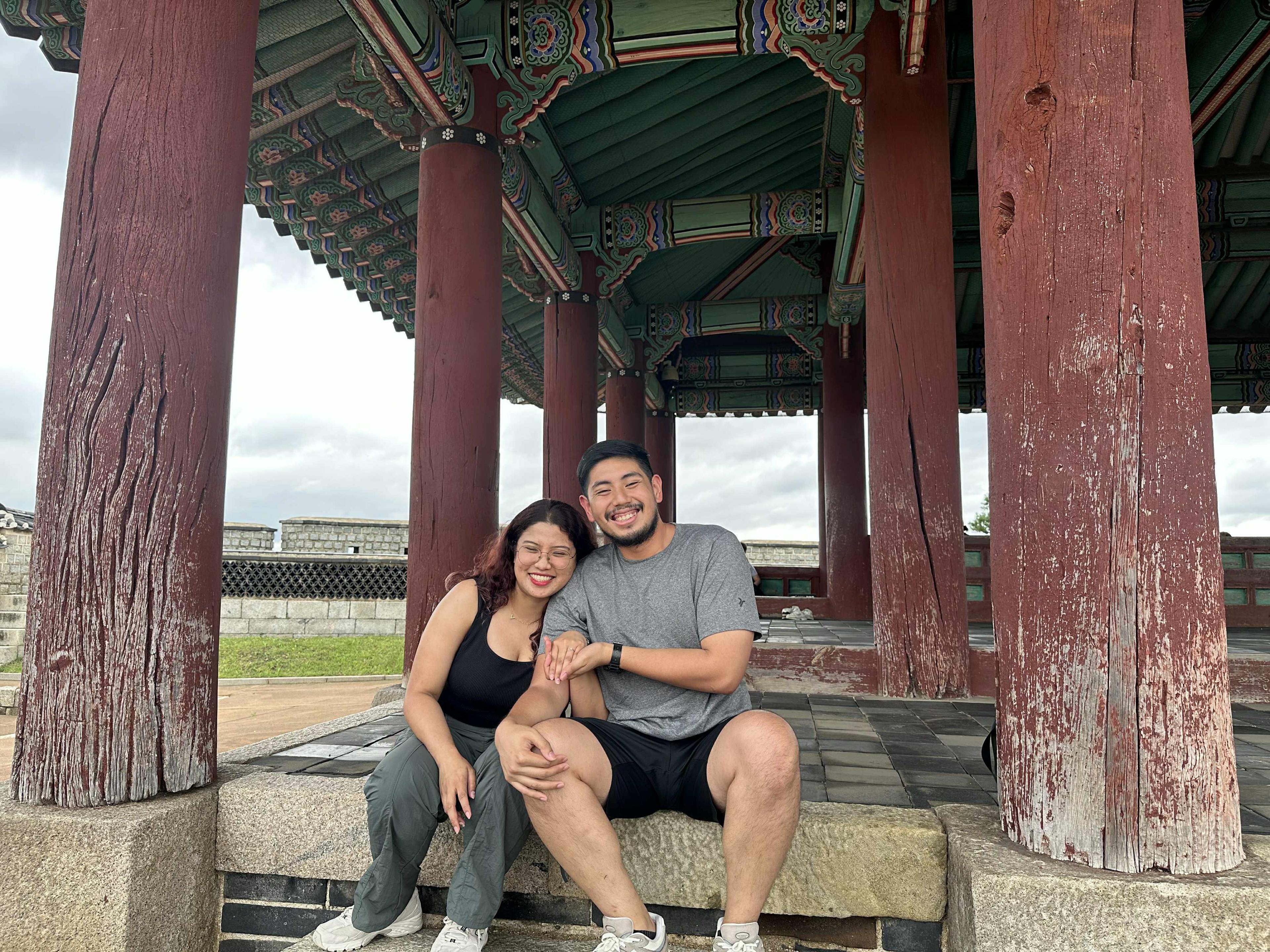 The couple traveling together